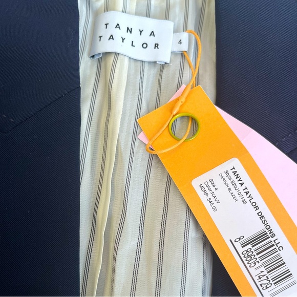 Tanya Taylor Darwin Blazer In Navy Size 4 NWT - Picture 5 of 7